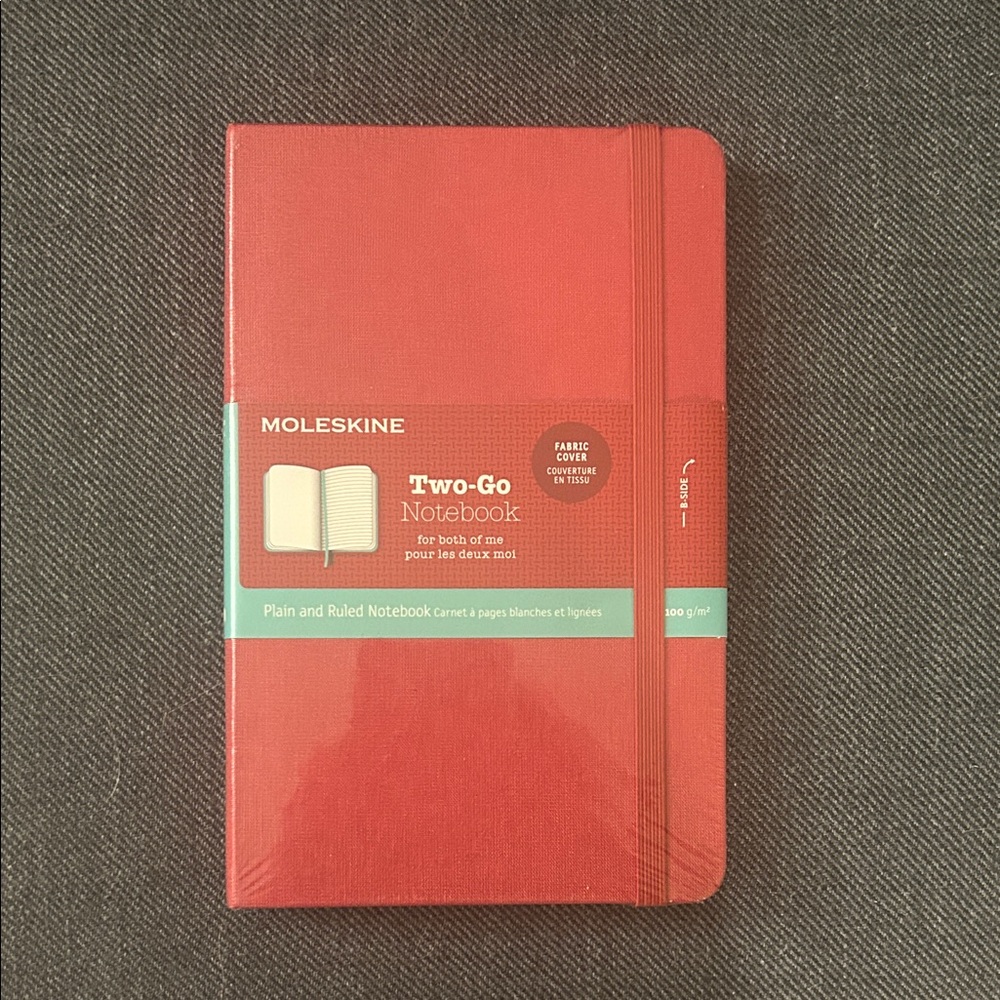 Moleskine Two-Go Scarlet Notebook NWT